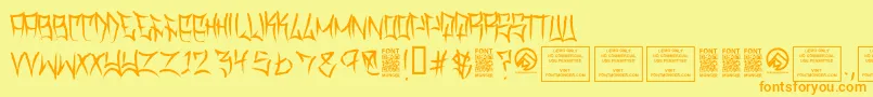 TraviscountyThin Font – Orange Fonts on Yellow Background