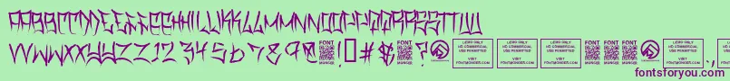 TraviscountyThin Font – Purple Fonts on Green Background