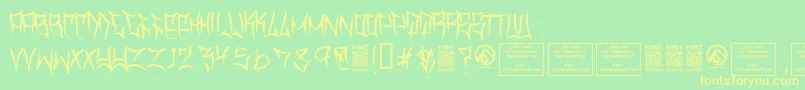 TraviscountyThin Font – Yellow Fonts on Green Background