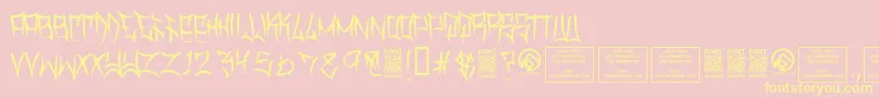 TraviscountyThin Font – Yellow Fonts on Pink Background