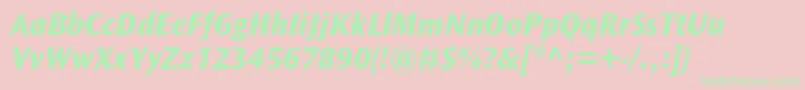 OceansansstdXboldita Font – Green Fonts on Pink Background