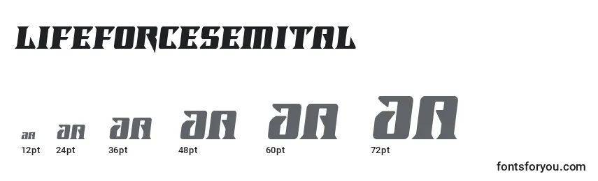 Lifeforcesemital Font Sizes
