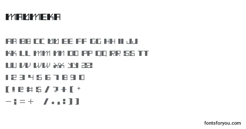 MadMeka (95118)フォント–アルファベット、数字、特殊文字