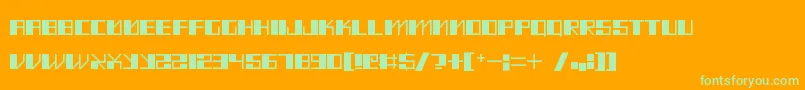 MadMeka Font – Green Fonts on Orange Background