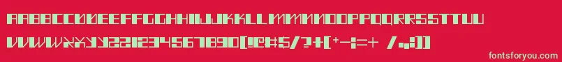 フォントMadMeka – 赤い背景に緑の文字