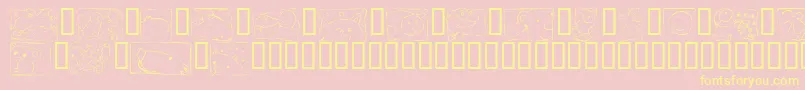 KrScrappinSquares Font – Yellow Fonts on Pink Background