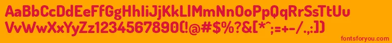 フォントDosisExtrabold – オレンジの背景に赤い文字