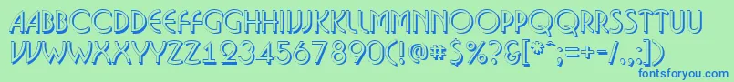 Шрифт Bosan14 – синие шрифты на зелёном фоне