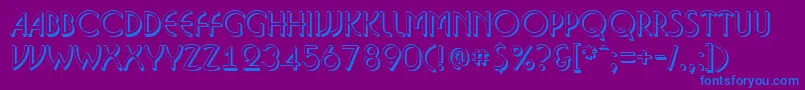 フォントBosan14 – 紫色の背景に青い文字