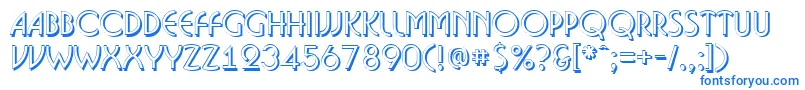 Bosan14-fontti – siniset fontit valkoisella taustalla