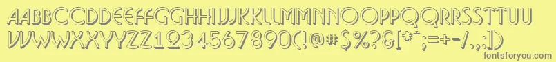 フォントBosan14 – 黄色の背景に灰色の文字