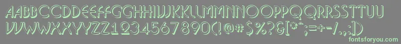 フォントBosan14 – 灰色の背景に緑のフォント