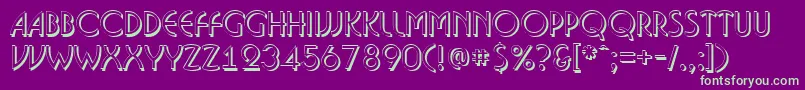 フォントBosan14 – 紫の背景に緑のフォント