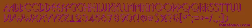 Bosan14-Schriftart – Violette Schriften auf braunem Hintergrund