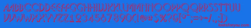 Bosan14 Font – Red Fonts on Blue Background