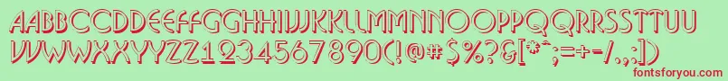 Bosan14 Font – Red Fonts on Green Background