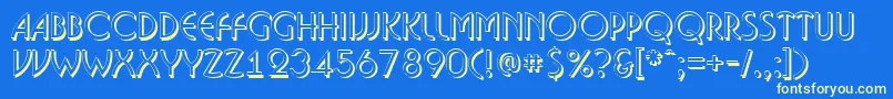 Bosan14 Font – Yellow Fonts on Blue Background