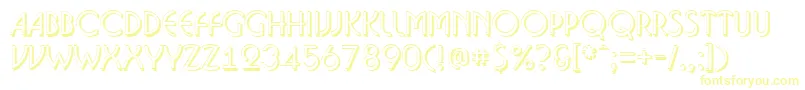 フォントBosan14 – 白い背景に黄色の文字