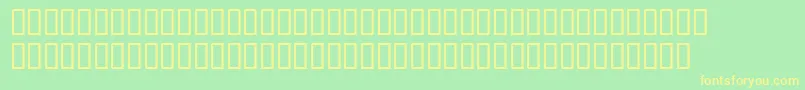 HeaveneticamonoBoldsh-fontti – keltaiset fontit vihreällä taustalla