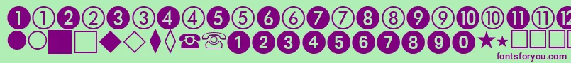 Fonte AbacustwosskRegular – fontes roxas em um fundo verde