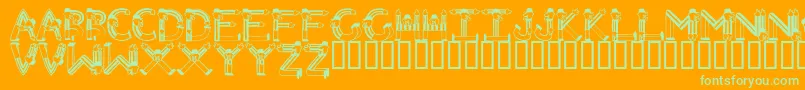 Arbitre Font – Green Fonts on Orange Background