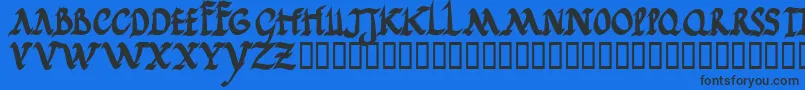 Czcionka Jgjrrb – czarne czcionki na niebieskim tle