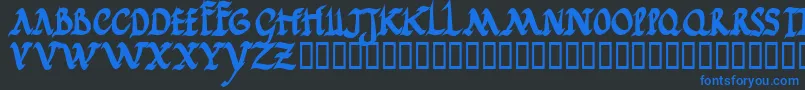 Jgjrrb Font – Blue Fonts on Black Background