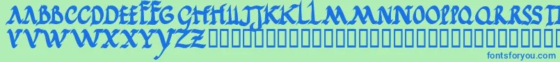 Jgjrrb Font – Blue Fonts on Green Background