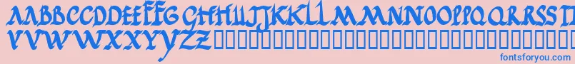 Jgjrrb Font – Blue Fonts on Pink Background