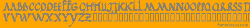 フォントJgjrrb – オレンジの背景に灰色の文字
