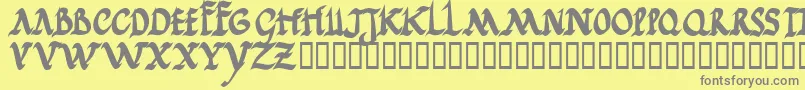 Jgjrrb-Schriftart – Graue Schriften auf gelbem Hintergrund
