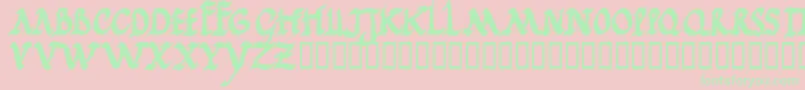 Jgjrrb-Schriftart – Grüne Schriften auf rosa Hintergrund