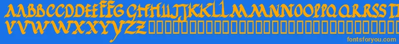 Jgjrrb Font – Orange Fonts on Blue Background