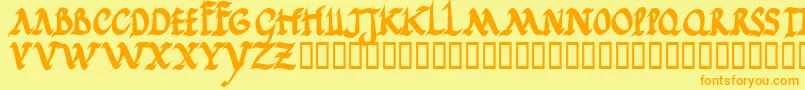 Jgjrrb Font – Orange Fonts on Yellow Background