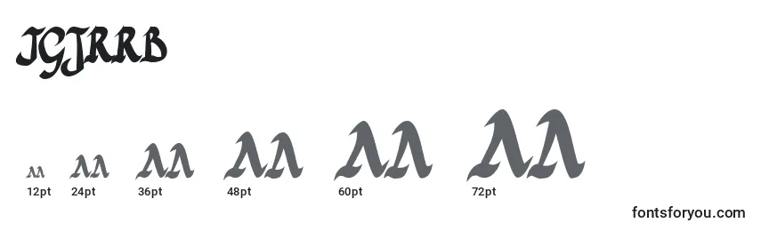 Размеры шрифта Jgjrrb