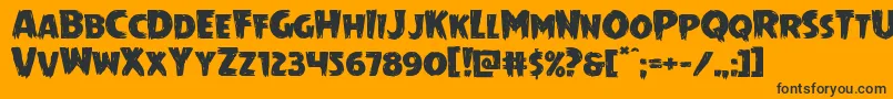 Mrsmonsterexpand-Schriftart – Schwarze Schriften auf orangefarbenem Hintergrund