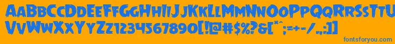 Mrsmonsterexpand Font – Blue Fonts on Orange Background