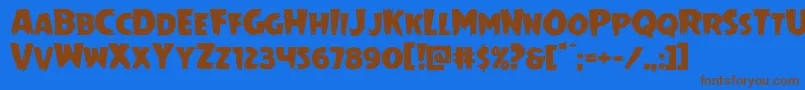 Mrsmonsterexpand Font – Brown Fonts on Blue Background