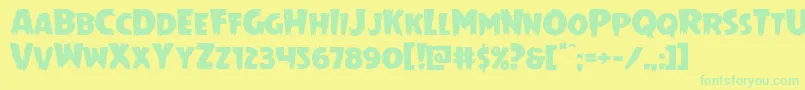 fuente Mrsmonsterexpand – Fuentes Verdes Sobre Fondo Amarillo
