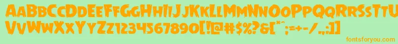 Mrsmonsterexpand Font – Orange Fonts on Green Background