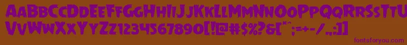Mrsmonsterexpand-fontti – violetit fontit ruskealla taustalla