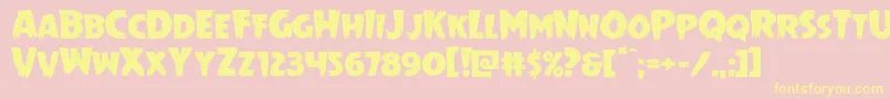 Mrsmonsterexpand-Schriftart – Gelbe Schriften auf rosa Hintergrund