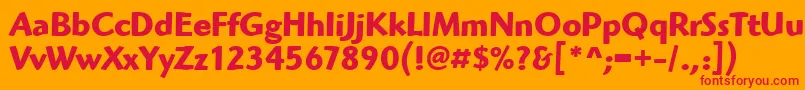 フォントHighlanderItcTtBold – オレンジの背景に赤い文字
