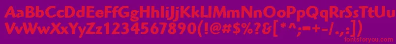 HighlanderItcTtBold Font – Red Fonts on Purple Background