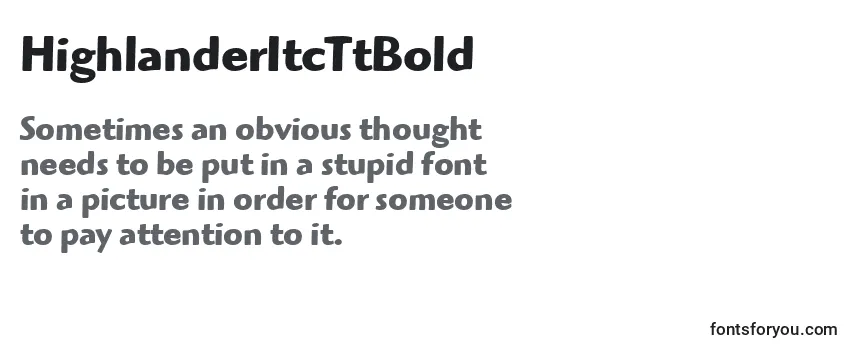 HighlanderItcTtBold Font
