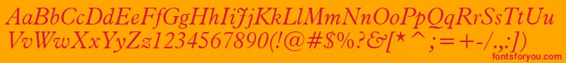 Aldine721LightItalicBt Font – Red Fonts on Orange Background