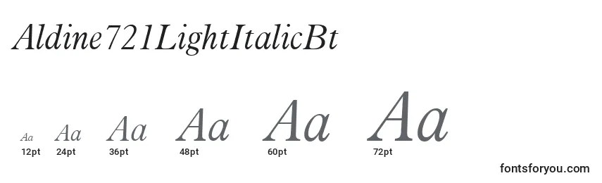 Размеры шрифта Aldine721LightItalicBt