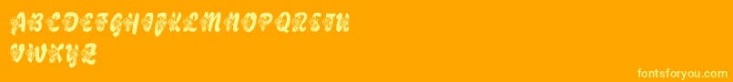 LmsTulips Font – Yellow Fonts on Orange Background