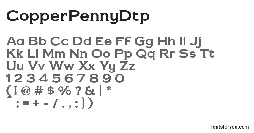 Czcionka CopperPennyDtp (95130) – alfabet, cyfry, specjalne znaki