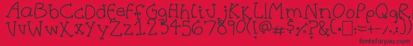 フォントHalfCurve – 赤い背景に黒い文字